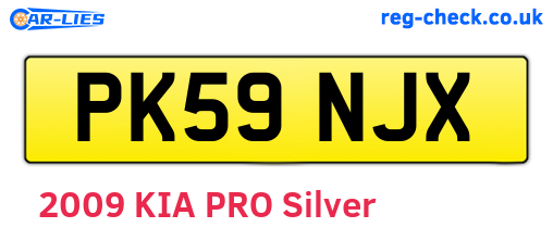 PK59NJX are the vehicle registration plates.