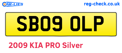 SB09OLP are the vehicle registration plates.