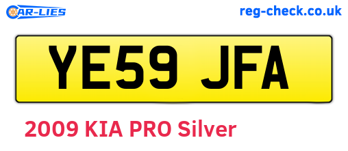 YE59JFA are the vehicle registration plates.