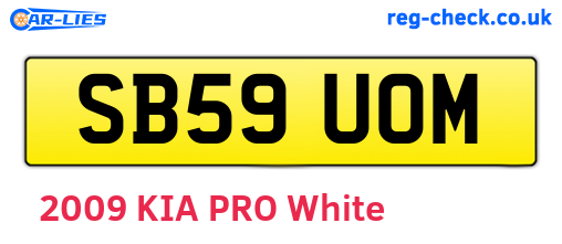 SB59UOM are the vehicle registration plates.