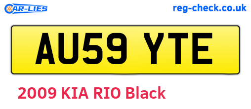 AU59YTE are the vehicle registration plates.