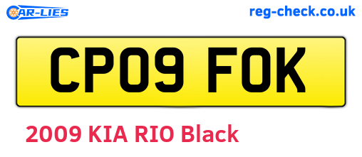 CP09FOK are the vehicle registration plates.