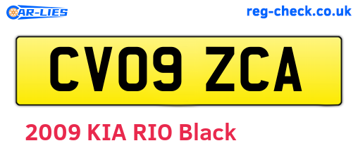 CV09ZCA are the vehicle registration plates.