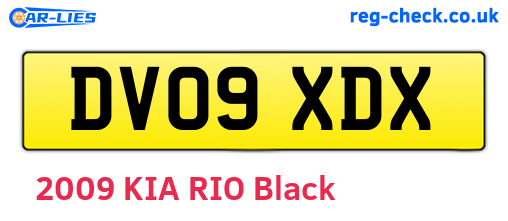 DV09XDX are the vehicle registration plates.