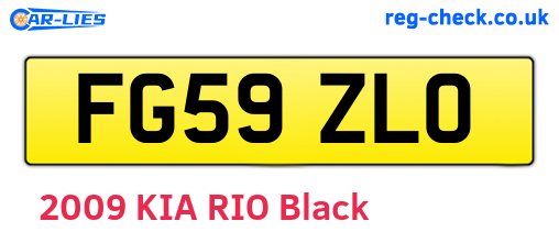 FG59ZLO are the vehicle registration plates.