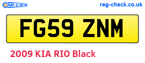 FG59ZNM are the vehicle registration plates.