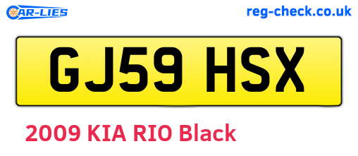 GJ59HSX are the vehicle registration plates.