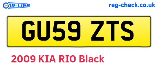 GU59ZTS are the vehicle registration plates.