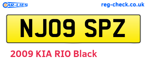 NJ09SPZ are the vehicle registration plates.