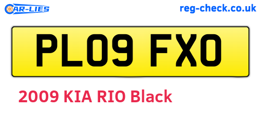 PL09FXO are the vehicle registration plates.