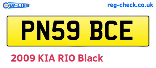 PN59BCE are the vehicle registration plates.