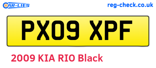PX09XPF are the vehicle registration plates.