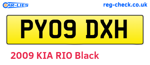 PY09DXH are the vehicle registration plates.