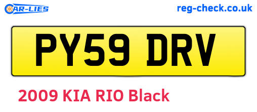 PY59DRV are the vehicle registration plates.