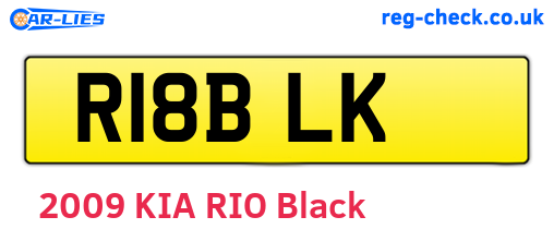 R18BLK are the vehicle registration plates.
