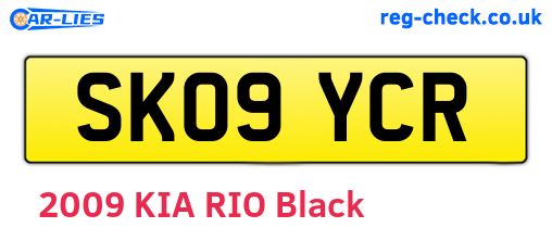 SK09YCR are the vehicle registration plates.