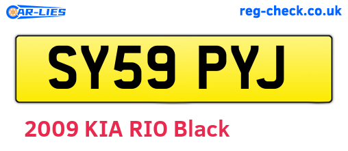SY59PYJ are the vehicle registration plates.