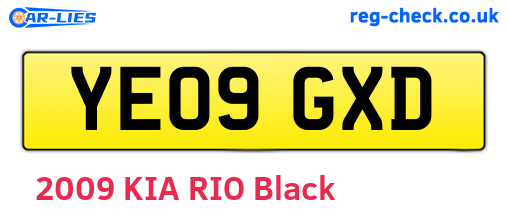 YE09GXD are the vehicle registration plates.