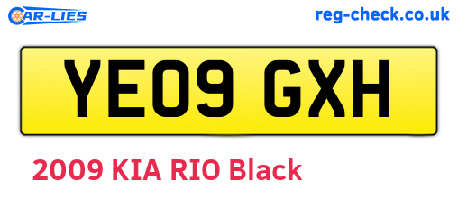 YE09GXH are the vehicle registration plates.