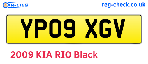 YP09XGV are the vehicle registration plates.