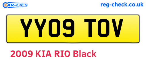 YY09TOV are the vehicle registration plates.