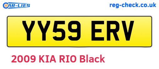 YY59ERV are the vehicle registration plates.