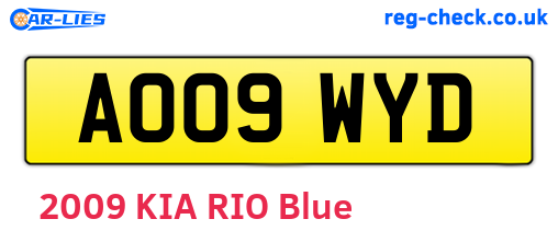 AO09WYD are the vehicle registration plates.