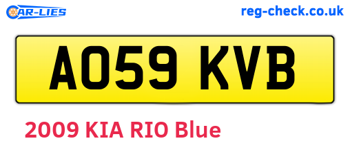 AO59KVB are the vehicle registration plates.