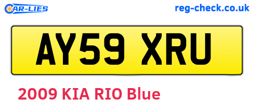 AY59XRU are the vehicle registration plates.