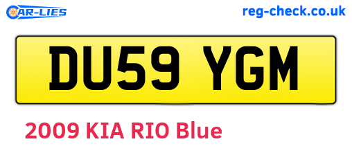 DU59YGM are the vehicle registration plates.