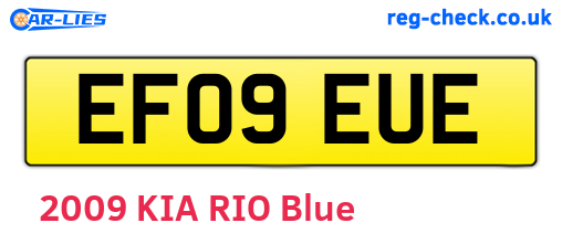 EF09EUE are the vehicle registration plates.