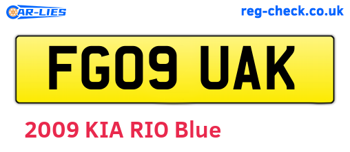 FG09UAK are the vehicle registration plates.