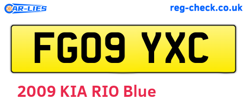 FG09YXC are the vehicle registration plates.