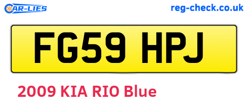 FG59HPJ are the vehicle registration plates.