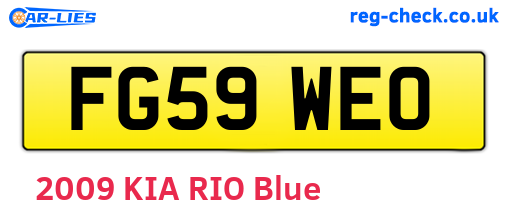 FG59WEO are the vehicle registration plates.