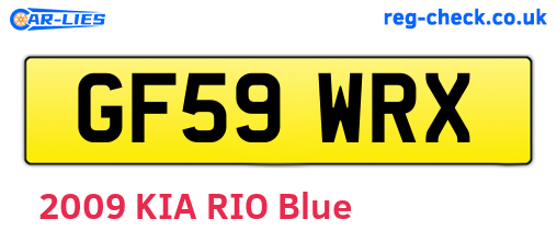 GF59WRX are the vehicle registration plates.