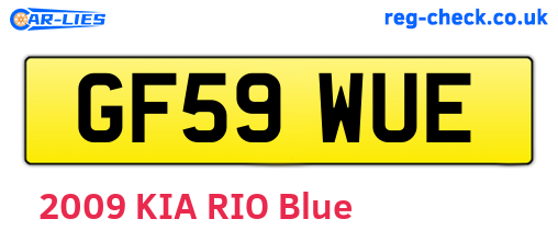 GF59WUE are the vehicle registration plates.