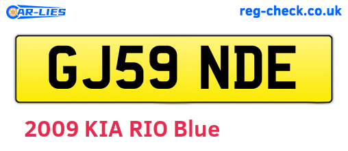 GJ59NDE are the vehicle registration plates.