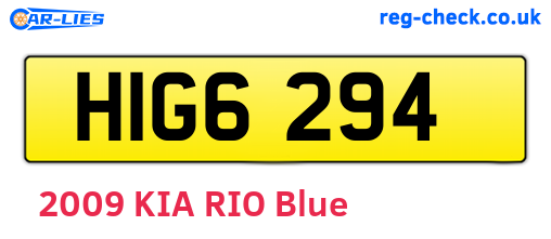 HIG6294 are the vehicle registration plates.