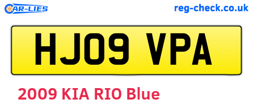 HJ09VPA are the vehicle registration plates.