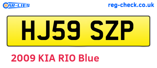HJ59SZP are the vehicle registration plates.
