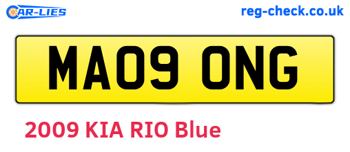 MA09ONG are the vehicle registration plates.