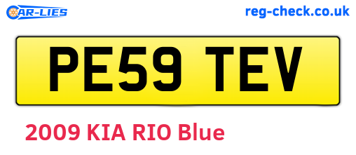 PE59TEV are the vehicle registration plates.