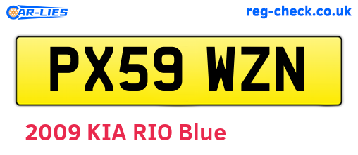 PX59WZN are the vehicle registration plates.
