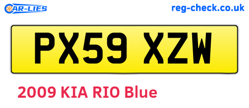 PX59XZW are the vehicle registration plates.
