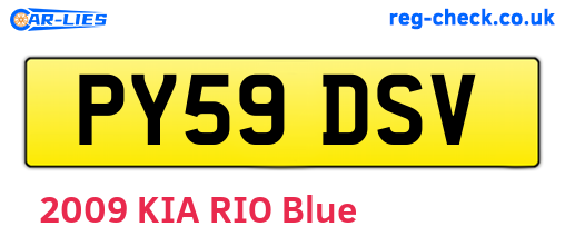 PY59DSV are the vehicle registration plates.