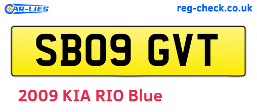 SB09GVT are the vehicle registration plates.