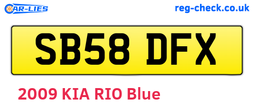 SB58DFX are the vehicle registration plates.