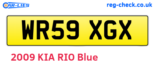 WR59XGX are the vehicle registration plates.