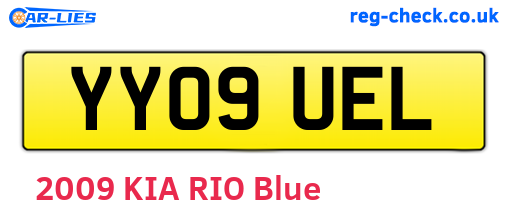 YY09UEL are the vehicle registration plates.